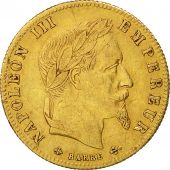 France, Napoleon III, 5 Francs, 1866, Paris, AU(50-53), Gold