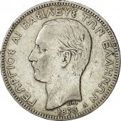 Grce, George I, 5 Drachmai, 1875, Paris, TB+, Argent, KM:46