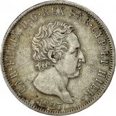 tats italiens, SARDINIA, Carlo Felice, 5 Lire, 1827, Genoa, TTB, Argent