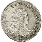 France, Louis XV, 1/3 cu de France, 1721, Rennes, AU(50-53), Silver, KM:457.26