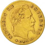 France, Napoleon III, 5 Francs, 1866, Paris, EF(40-45), Gold, KM:803.1