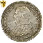 tats italiens, PAPAL STATES, Pius IX, 50 Baiocchi, 1853, Roma, PCGS, MS63