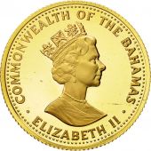 Bahamas, Elizabeth II, 100 Dollars, 1988, MS(65-70), Gold, KM:125