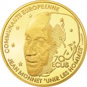 France, Jean Monnet, 500 Francs-70 Ecus, 1992, Paris, FDC, Or, KM:1013