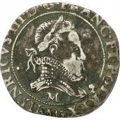 France, Henri III, Franc au Col Frais, 1583, Toulouse, TB+, Argent