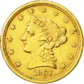 Monnaie, tats-Unis, Coronet Head, $2.50, Quarter Eagle, 1861, U.S. Mint