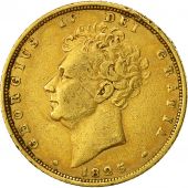 Coin, Great Britain, George IV, Sovereign, 1825, VF(30-35), Gold, KM:696
