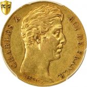 Monnaie, France, Charles X, 20 Francs, 1830, Paris, Tranche strie, PCGS, XF45