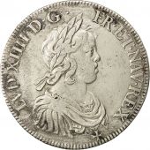 Monnaie, France, Louis XIV, cu  la mche courte, Ecu, 1643, Paris, TB+