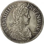 Monnaie, France, Louis XIV, cu  la mche longue, Ecu, 1648, Nantes, TB+