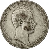 Monnaie, tats italiens, SARDINIA, Carlo Alberto, 5 Lire, 1842, Torino, TB+