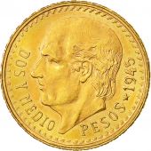 Coin, Mexico, 2-1/2 Pesos, 1945, Mexico City, MS(63), Gold, KM:463