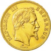 Coin, France, Napoleon III, Napolon III, 100 Francs, 1865, Paris, AU(55-58)