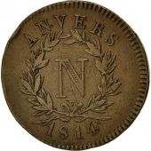 Monnaie, FRENCH STATES, ANTWERP, 5 Centimes, 1814, Anvers, TTB, Bronze