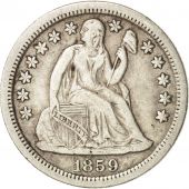tats-Unis, Seated Liberty Dime, 1859, New Orleans, KM:A63.2