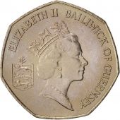 Monnaie, Guernsey, Elizabeth II, 50 Pence, 1990, FDC, Copper-nickel, KM:45.1