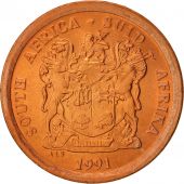 Afrique du Sud, 5 Cents, 1991, Copper Plated Steel, KM:134