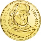 France, Medal, Les Rois de France, Charles VI, History, MS(65-70), Vermeil