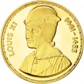 France, Medal, Les Rois de France, Louis XI, History, MS(65-70), Vermeil