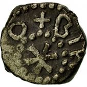 Merovingians, Denier, VIIIth Century, Chalon-sur-Sane, EF(40-45), Silver