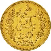 Tunisia, French Protectorate, Ali Bey, 20 Francs, 1891, AU(55-58), Gold, KM:227