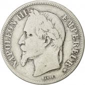 France, Napoleon III, 2 Francs, 1866, Strasbourg, TB, Argent