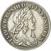Louis XIII, 1/4 cu Second poinon de Warin, 1643 Paris (Rose), Gad. 48