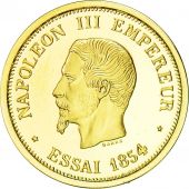France, Medal, Rplique Essai 50 Francs Napolon III, History, 1854, FDC, Or