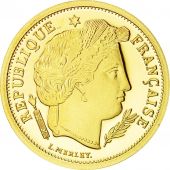France, Medal, Rplique 5 Francs Crs, 1889, FDC, Or