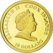 Cook Islands, Elizabeth II, 10 Dollars, Martin Luther King, MS(65-70), Gold