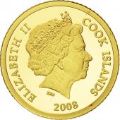 les Cook, Elizabeth II, 5 Dollars, Aristote, 2008, Valcambi, FDC, Or, KM:1526