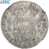 Mexique, Philip V, 8 Reales, 1744, Mexico City, NGC, XF Details, KM 103