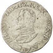 Pays-Bas espagnols, BRABANT, Philippe II, 1/2 Ecu, 1587, Anvers, TTB, Argent