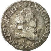 Louis XIII, 1/2 Franc, grosse tte laure au col frais, 1615, Saint-L, Gad. 36