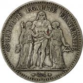 Coin, France, Hercule, 5 Francs, 1877, Bordeaux, VF(30-35), Silver, KM 820.2