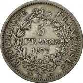 Coin, France, Hercule, 5 Francs, 1877, Bordeaux, VF(30-35), Silver, KM 820.2