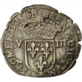 Coin, France, Henri III, 1/8 Ecu, 1585, Nantes, EF(40-45), Silver, Sombart 4664