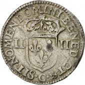 Coin, Louis XIII, 1/4 cu  la croix, 1643, Saint-L, EF(40-45), Gadoury 27