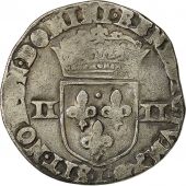 Coin, France, Henri IV, 1/4 Ecu, 1593, Bayonne, EF(40-45), Silver, Sombart 4686