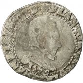 Coin, Henri III, Franc au Col Plat, 1579, Bayonne, VF(20-25), Sombart 4714