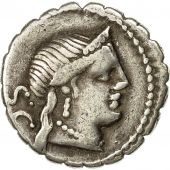 Coin, Naevius, Denarius Serratus, 79 BC, Rome, EF(40-45), Silver, Crawford 382/1