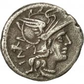 Coin, Titinius, Denarius, 141 BC, Rome, AU(50-53), Silver, Crawford 226/1a