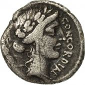 Coin, Vinicius, Denarius, 52 BC, Rome, EF(40-45), Silver, Crawford 436/1