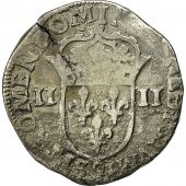 Monnaie, France, Henri IV, 1/4 Ecu, 1605, Rennes, TB+, Argent, Sombart 4686