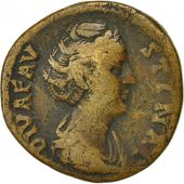 Coin, Faustina I, Sestertius, 147, Rome, VF(30-35), Copper, RIC 1116