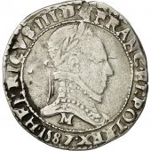 Coin, Henri III, Demi franc au col plat, 1587, Toulouse, AU(50-53), Sombart 4716