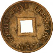 Monnaie, Cochinchine, Sapeque, 1879, Paris, SUP+, Bronze, KM 2