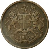 Monnaie, Indes Britanniques, 1/2 Anna, 1845, Calcutta, Cuivre, KM 447.1