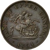 Token, Canada, UPPER CANADA, 1/2 Penny, 1854, Birmingham, AU(55-58), KM Tn2