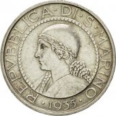 Coin, San Marino, 5 Lire, 1935, Rome, AU(55-58), Silver, KM:9